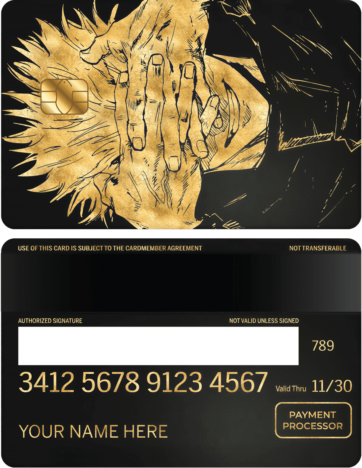 Premium Gojo Satoru vertical metal card designed for elite anime and custom metal card collectors