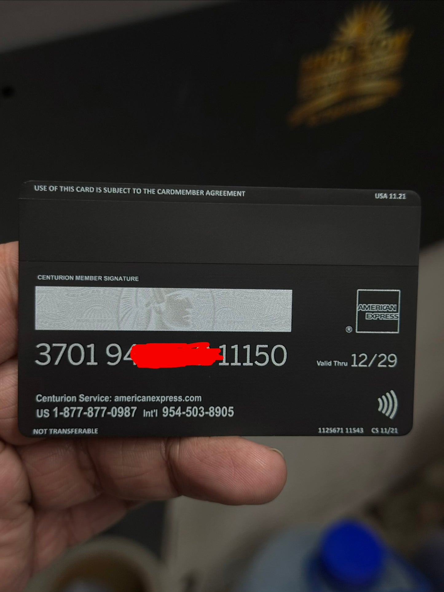Tap to Pay AMEX Black Centurion Card