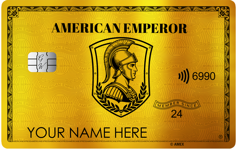 24K Gold American Express metal card with ultra-luxury gold finish for elite international clients