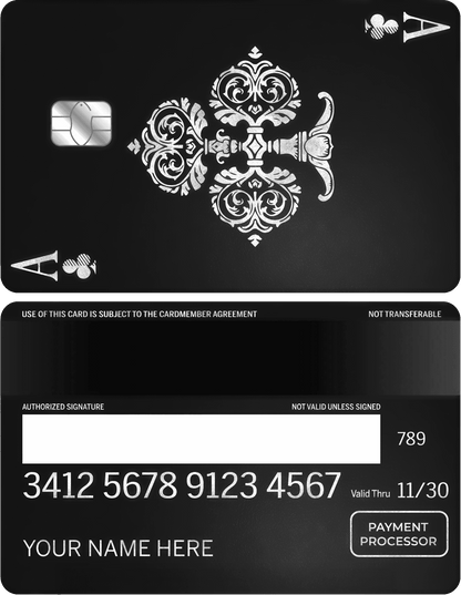 Exclusive Ace of Clubs vertical metal card with high-end engraved artwork