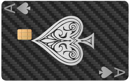 High-end Ace of Spades metal card with intricate engraved metal card details and luxury global appeal