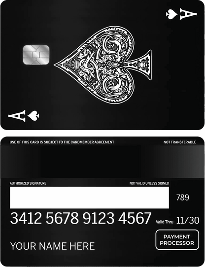 Exclusive Ace vertical metal card with high-end engraved artwork