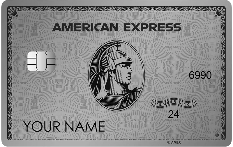 Custom metal American Express style silver card with engraved chip and Roman centurion design