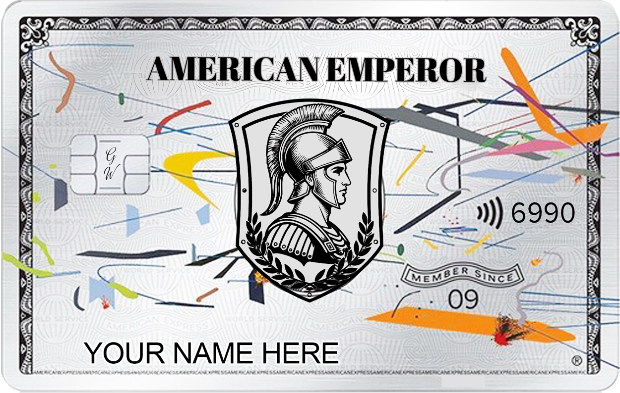 Art Platinum Emperor metal card with luxury imperial design for elite international clients