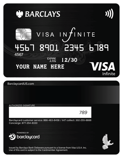 Luxury Barclays metal card with sophisticated corporate styling