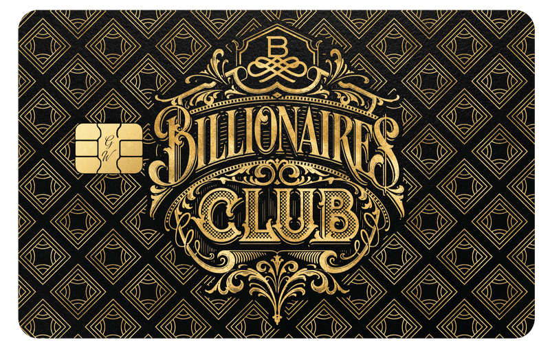 Billionaires Club metal card with ultra-luxury design for elite international clients