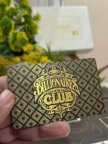 High-end Billionaires Club metal card with premium finish for international clients