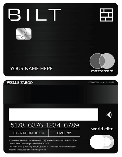 Luxury BILT metal card with sophisticated corporate styling