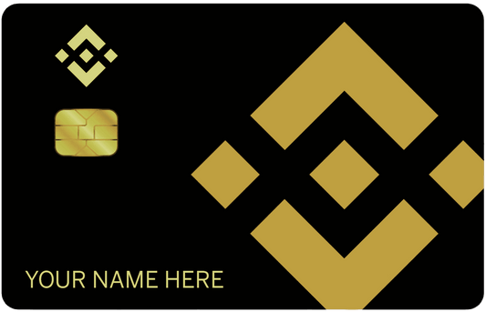 Binance metal card with premium cryptocurrency banking design