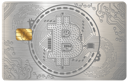 Visa Platinum card with Bitcoin design on the front