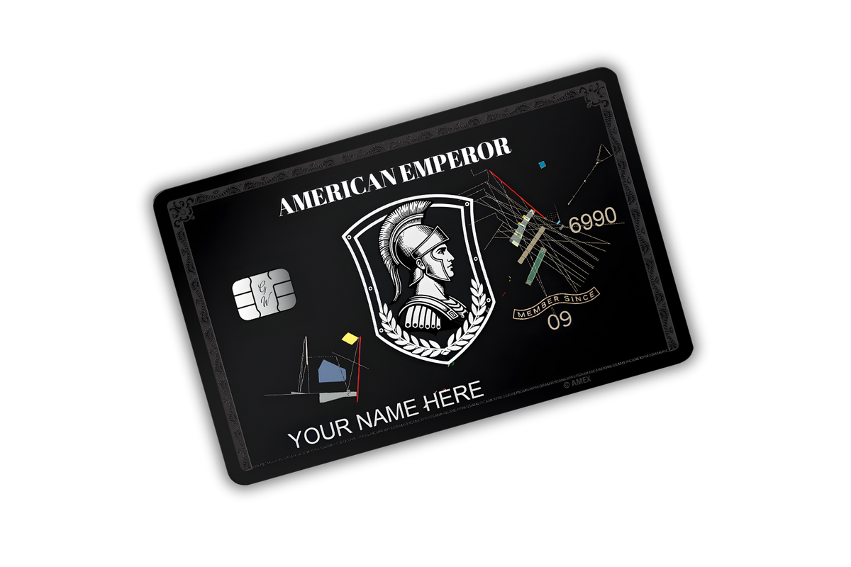 Black Art American Express metal card showcased in hero section with luxurious imperial design and premium craftsmanship for elite international clients