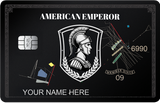 Black Art Emperor metal card with luxury imperial design for elite international clients