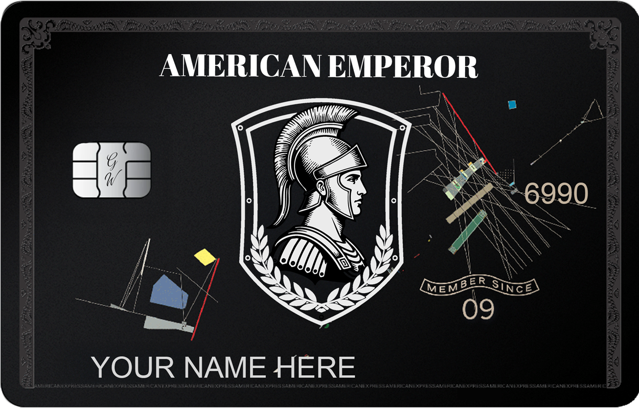 Black Art Emperor metal card with luxury imperial design for elite international clients