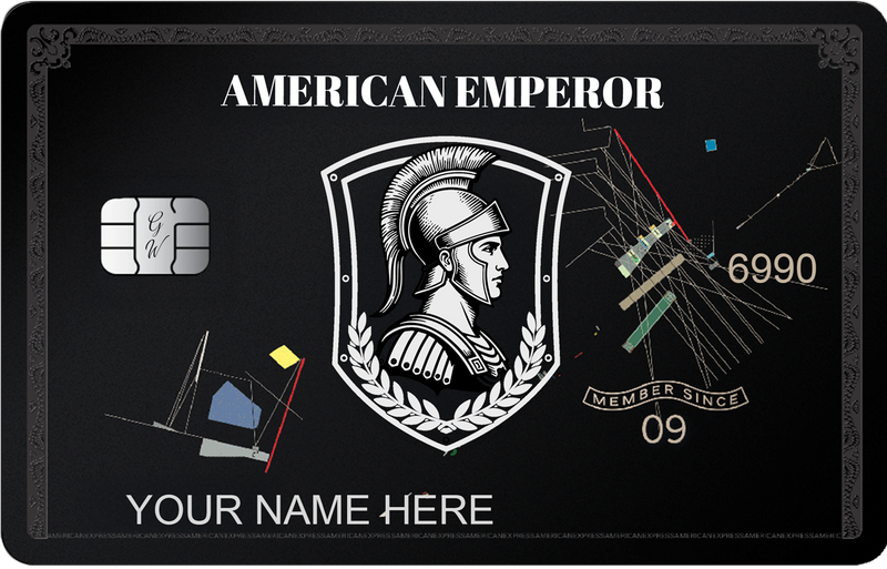 Black Art Emperor metal card with luxury imperial design for elite international clients