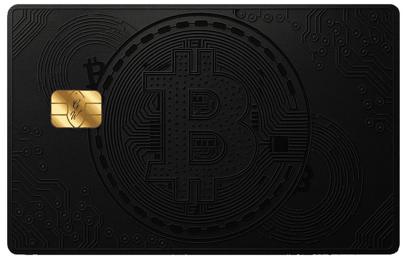 Sleek black metal Bitcoin card with premium finish for crypto enthusiasts