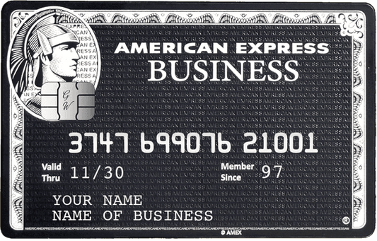 Sleek black metal AMX business card with premium corporate design