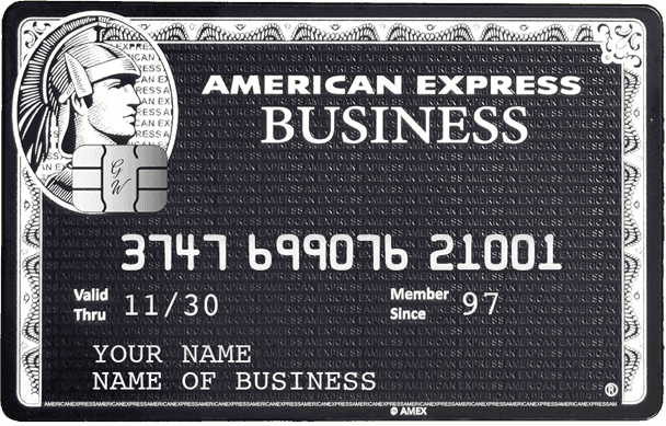 Sleek black metal AMX business card with premium corporate design