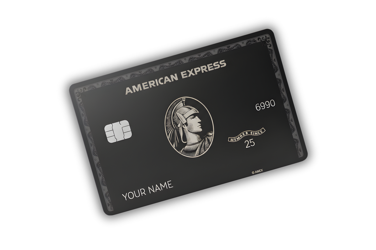 Black Centurion metal Amex card by Gold Wraps, luxury custom metal card designed for global use