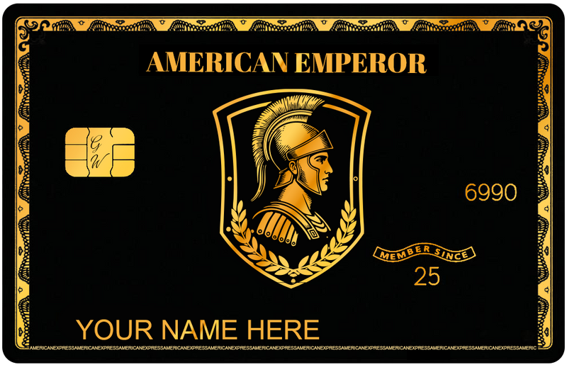 Black Gold American Express metal card with luxury gold accents for premium international clients