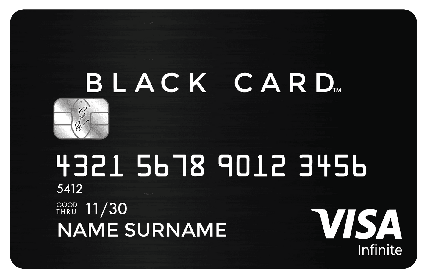 Sleek black metal card with premium luxury design for executives