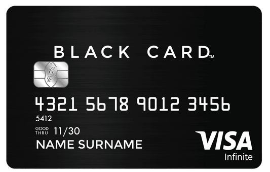 Sleek black metal card with premium luxury design for executives