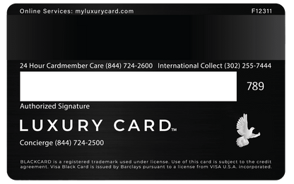 Exclusive black metal card designed for high-end international clients