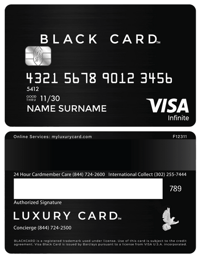 Premium black metal card with sleek modern design for luxury business use