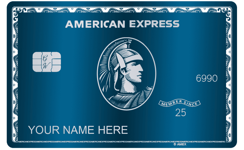 Elegant blue AMX metal card with premium corporate design