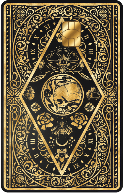 Clock of Death vertical metal card with dark luxury design for premium custom metal cards