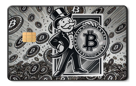 Crypto Monopoly metal card with premium luxury design, engraved metal card styling, and international cryptocurrency appeal