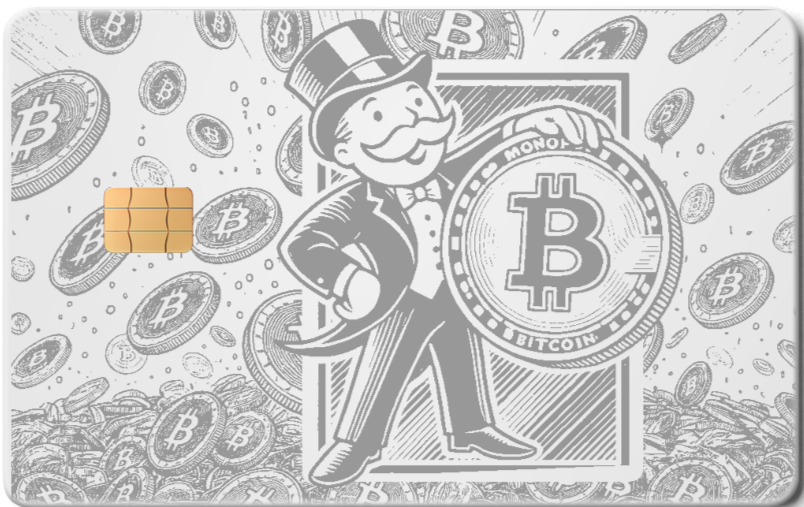 Premium Crypto Monopoly metal card with modern metal card styling and high-end luxury crypto design