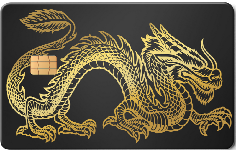 Dragon metal card with premium luxury design, vibrant color variation, and high-end metal card craftsmanship for international collectors