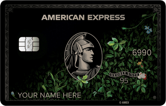 Elegant black metal AMX card with intricate floral design, perfect for luxury business clients