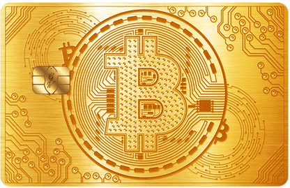Luxury gold metal Bitcoin card with premium crypto design