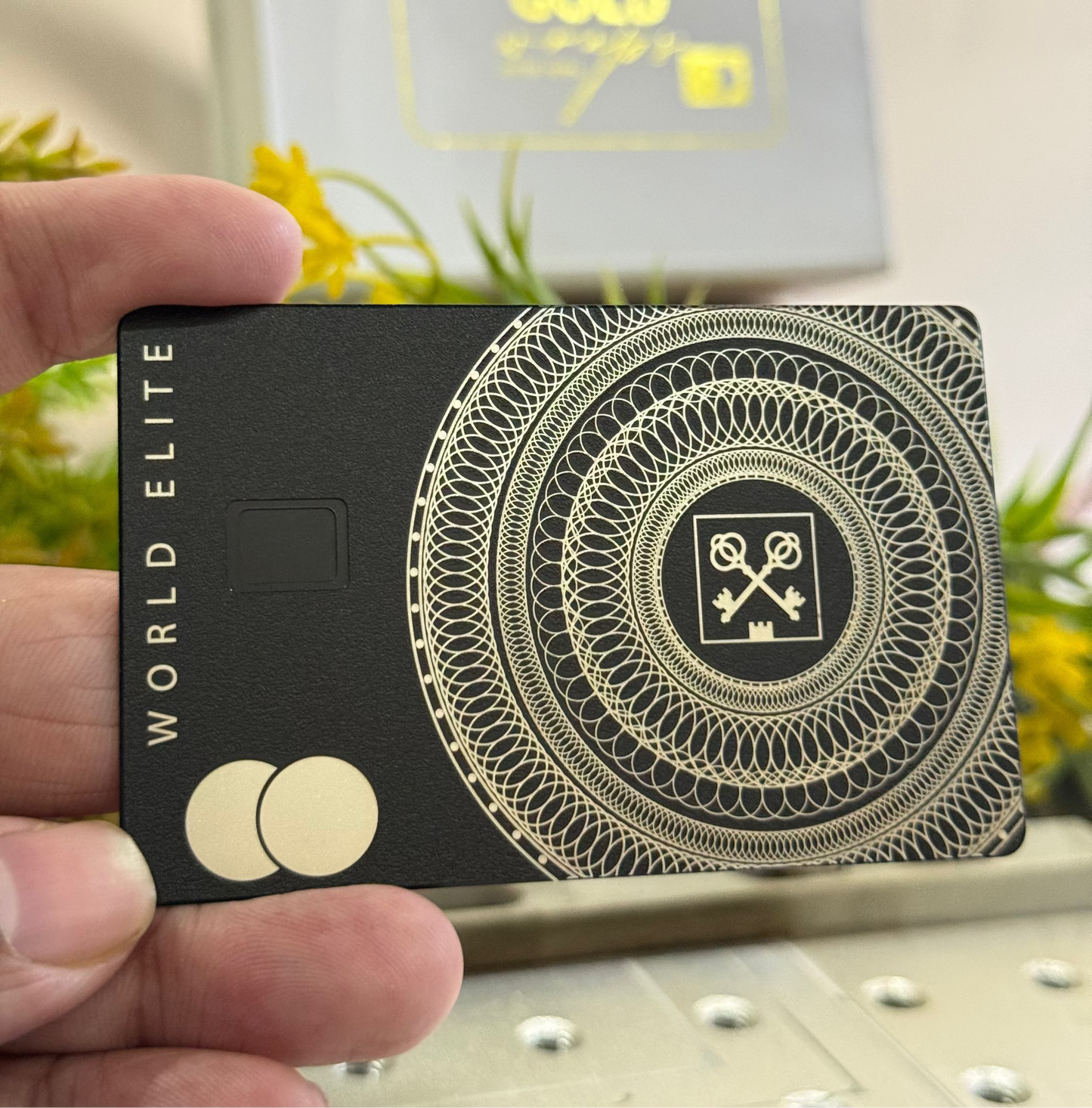 Luxury Goldman Lampe black metal card featuring high-end engraved corporate styling