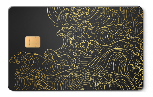 Hokusai Wave metal card with premium luxury design, vibrant color variation, and high-end metal card craftsmanship for international clients