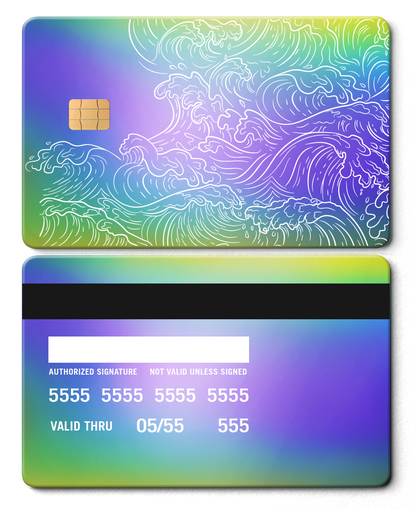 Luxury Hokusai Wave metal card featuring engraved metal card details and high-end international color variations