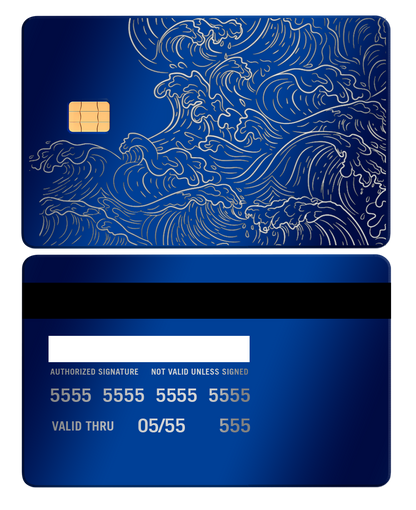 Luxury Hokusai Wave metal card with sophisticated metal card finish and multiple color variations for international clients