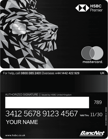 Elite HSBC Lion metal card with luxurious engraved lion artwork
