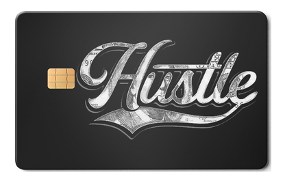 Hustle $ metal card with premium luxury design, vibrant color variation, and high-end metal card craftsmanship for international clients