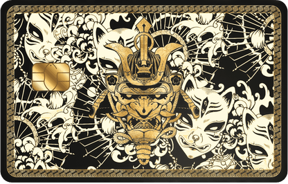 Japanese Samurai metal card with premium traditional warrior design