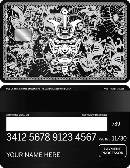 Exclusive Japanese Samurai metal card with high-end detailed craftsmanship