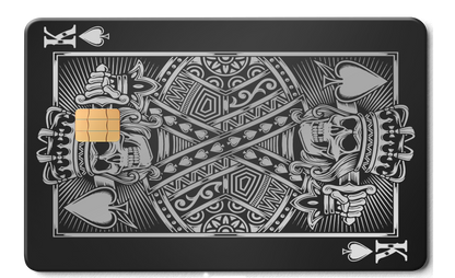 Exclusive King of Spades metal cards with intricate artwork, premium custom metal cards for international buyers