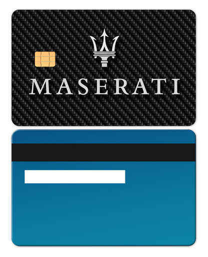 Maserati metal card with intricate engraved artwork, premium custom metal card for international collectors