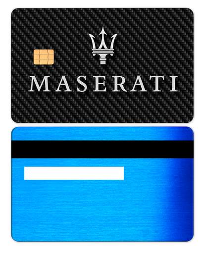 Exclusive limited edition Maserati metal card with unique engraving, high-end custom metal card worldwide
