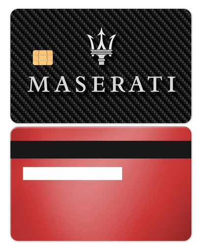 Exclusive luxury Maserati metal card with premium engraving, elite custom metal card for international markets