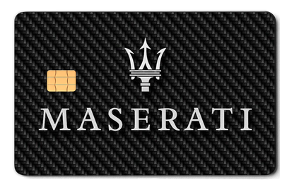 Premium Maserati metal card with luxury engraved design, high-end custom metal card for international collectors