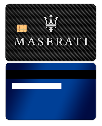Premium Maserati metal card showcased with luxury craftsmanship, custom metal card for global collectors