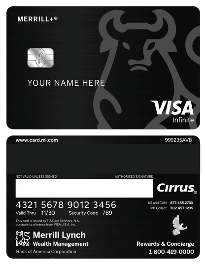 Luxury Merrill+ metal card with sophisticated corporate finish