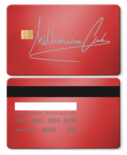 Collector showcase of Millionaires Club metal cards, high-end luxury custom metal cards worldwide